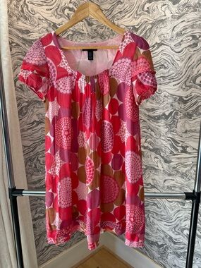 Women’s Pink Multi-Print Short Sleeve Dress
